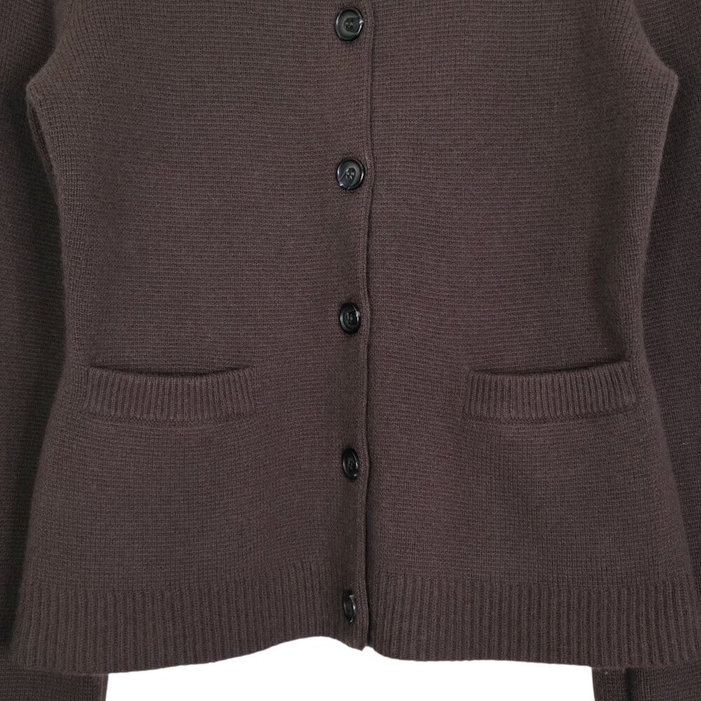 Jenni Kayne Cooper Cardigan Chocolate Brown Wool Cashmere Size S - Picture 7 of 12